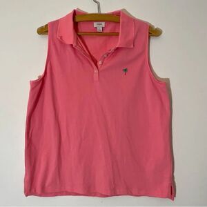 J. Crew Pink Collared 4 Button Sleeveless Golf Style Tank Top Size Small